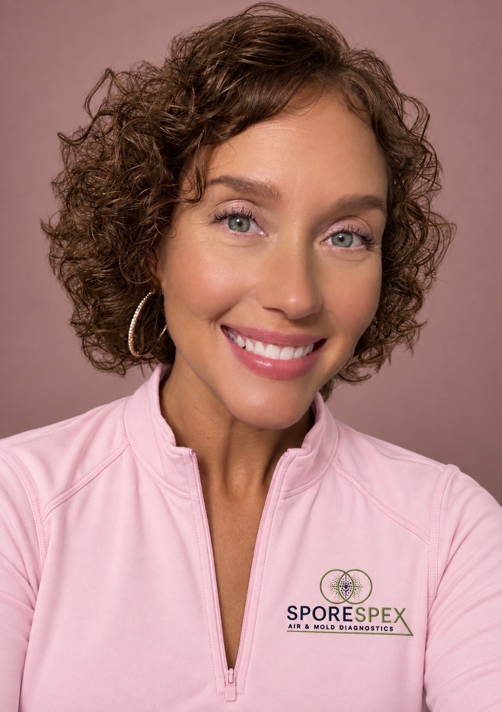 Owner of SPORESPEX Air & Mold Diagnostics in branded shirt
